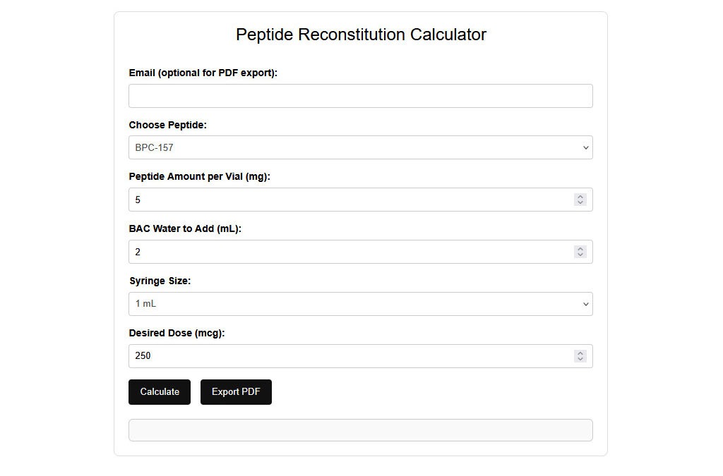 Peptide Reconstitution Calculator