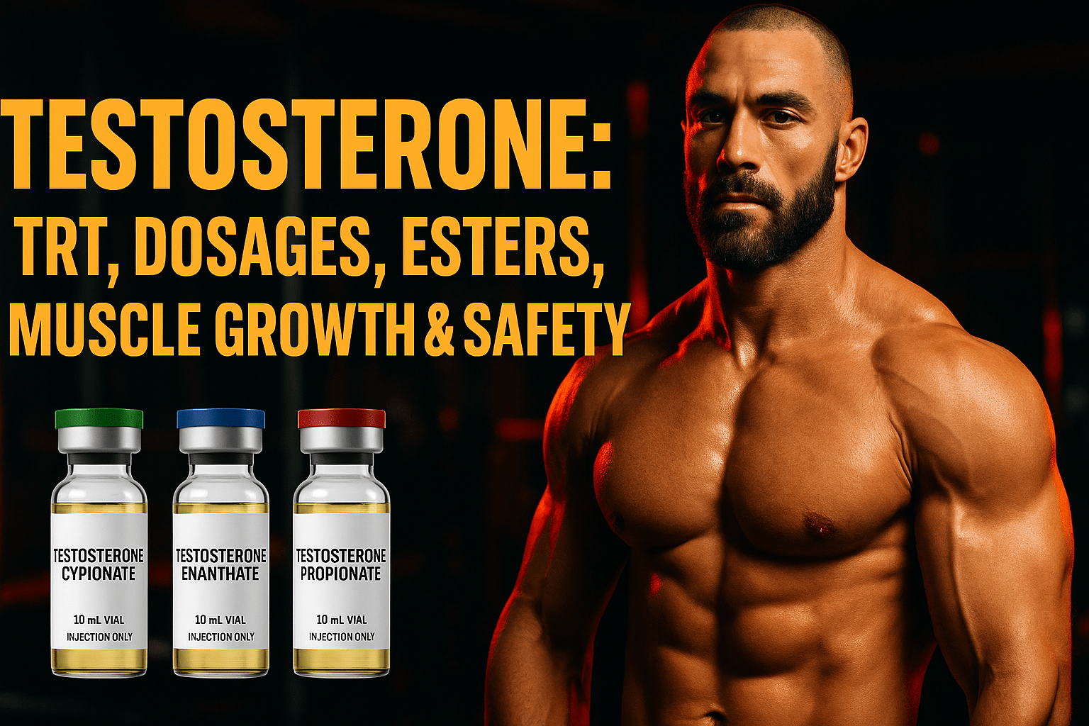 Testosterone TRT, Dosages, Esters, Muscle Growth & Safety