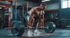 muscular athlete doing heavy deadlift in gym for GLP-1 semaglutide bodybuilding guide